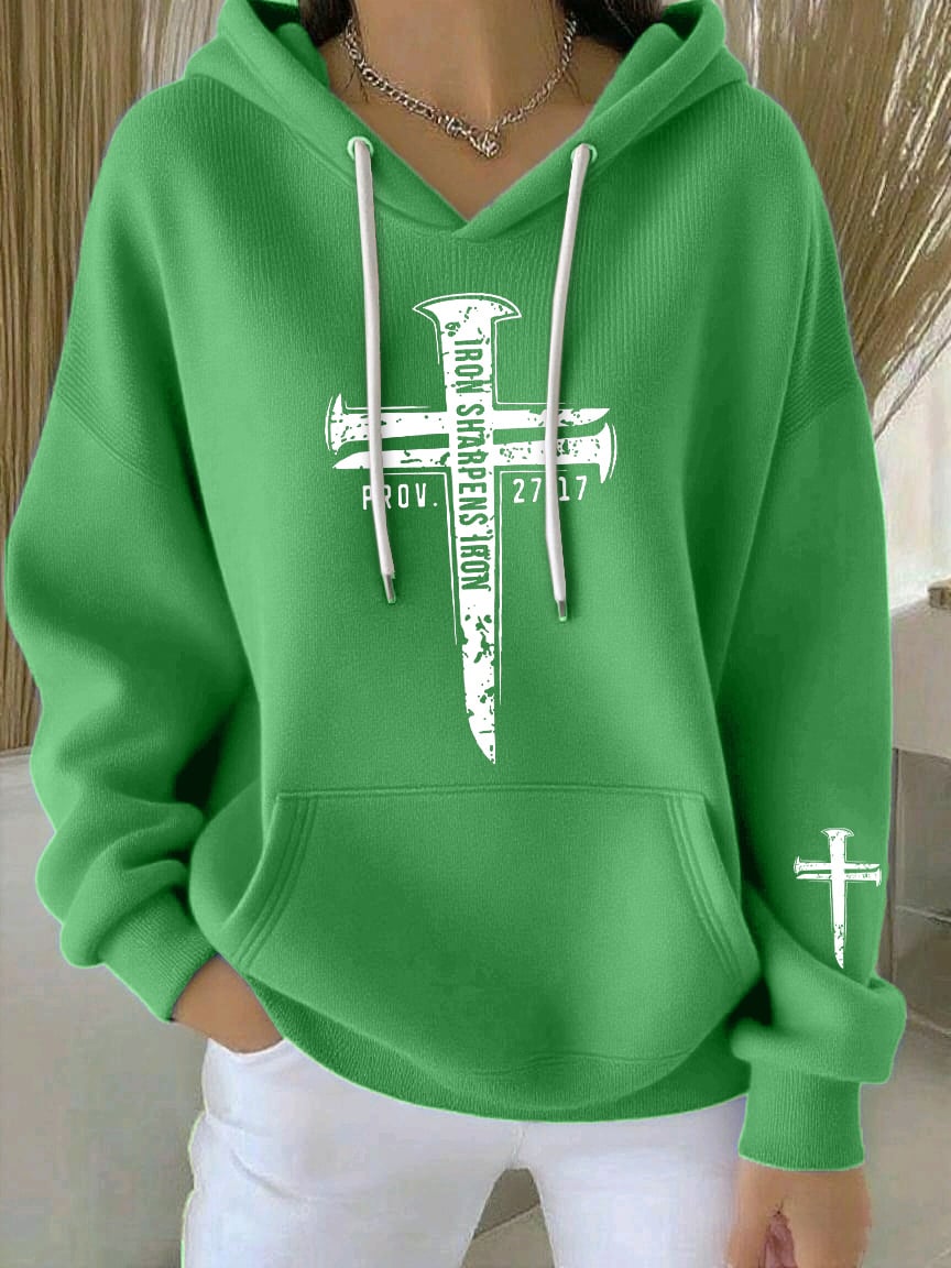 Women's Faith Print Casual Hoodie