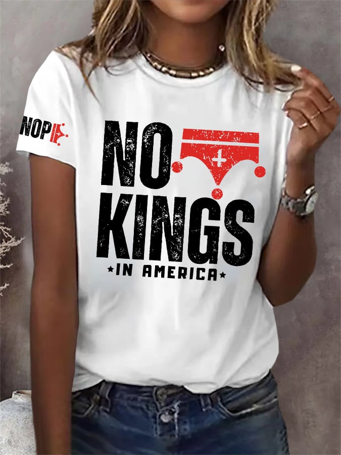 🔥Buy 3 Get 15% Off🔥Retro No Kings In America Print T-Shirt