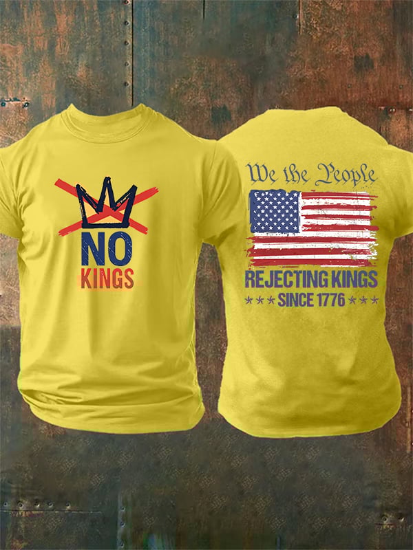 🔥Buy 3 Get 15% Off🔥Men's No Kings, Rejecting Kings Since 1776, We The People T-Shirt