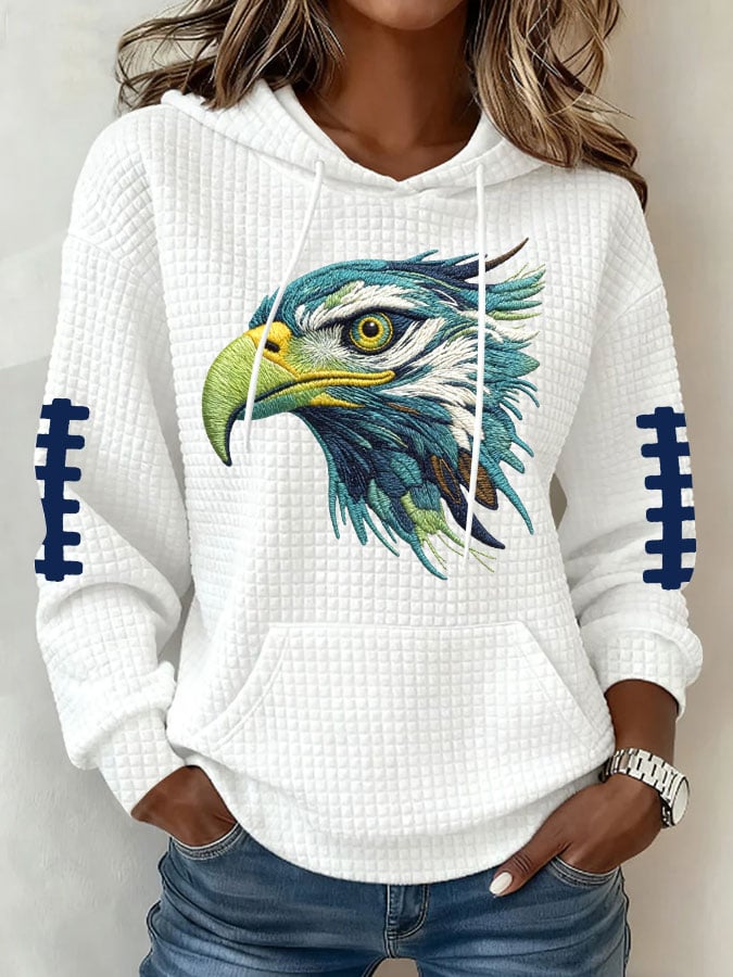 Women's Football Print Hoodie Sweatshirt