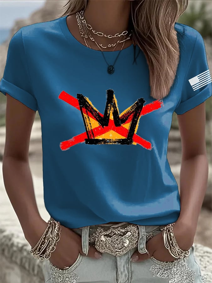 🔥Buy 3 Get 15% Off🔥Women's No Kings Printed Casual T-shirt