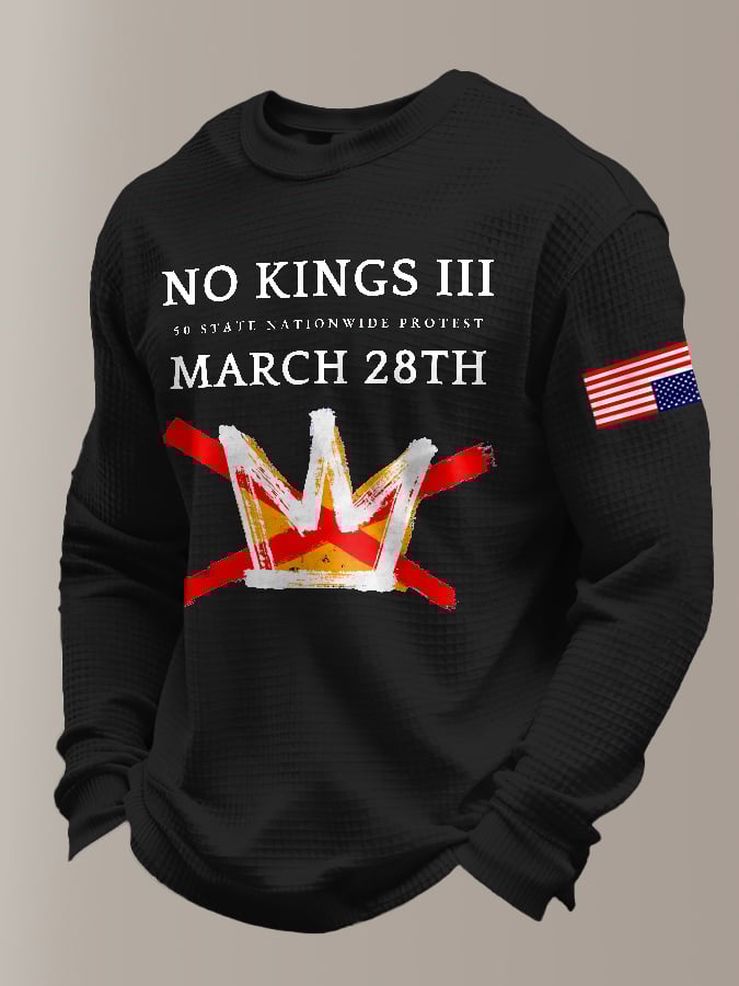 🔥Buy 3 Get 15% Off🔥Men's Retro No Kings III 50 State Nationwide Protest March 28th Print Sweatshirt