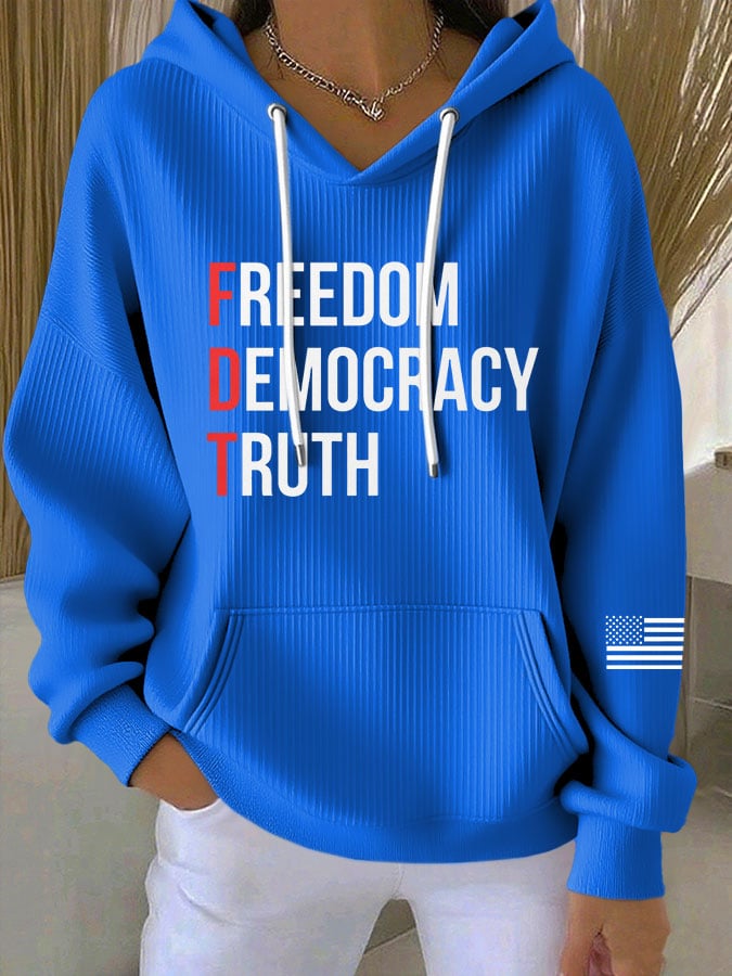 🔥Buy 3 Get 15% Off🔥Women's Casual FDT Freedom Democracy Truth Hoodie