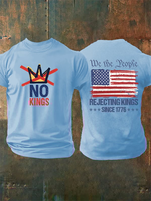 🔥Buy 3 Get 15% Off🔥Men's No Kings, Rejecting Kings Since 1776, We The People T-Shirt