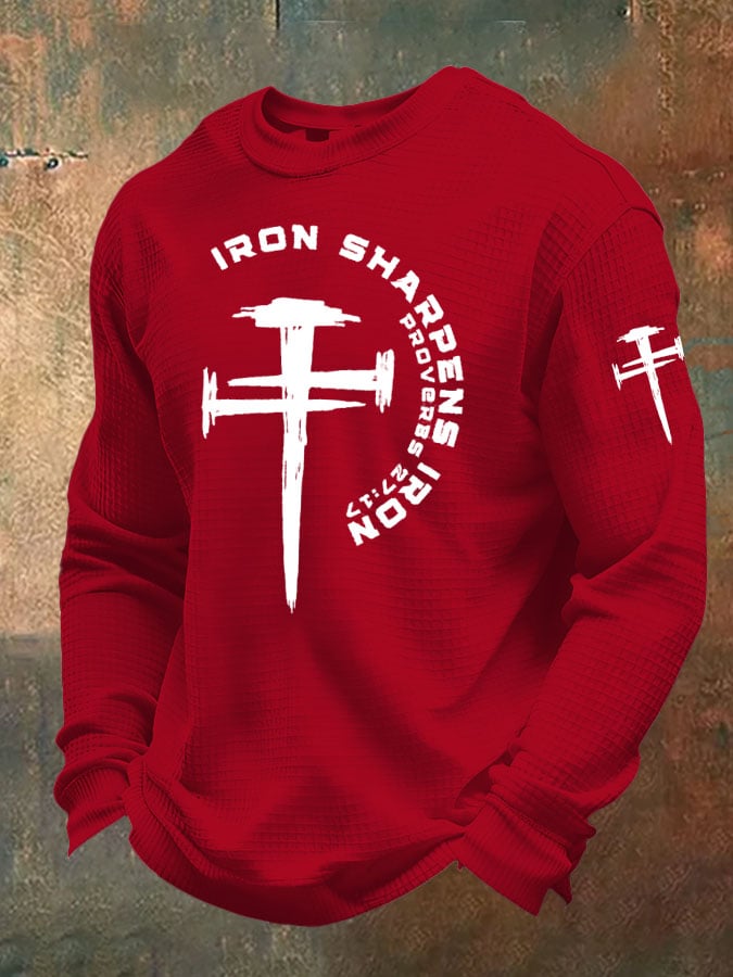 Men's Iron Sharpens Iron Christian Waffle T-Shirt