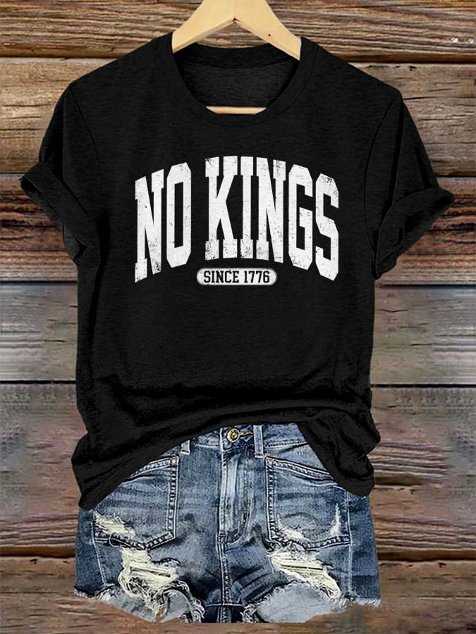 🔥Buy 3 Get 15% Off🔥Women's No Kings Print T-Shirt