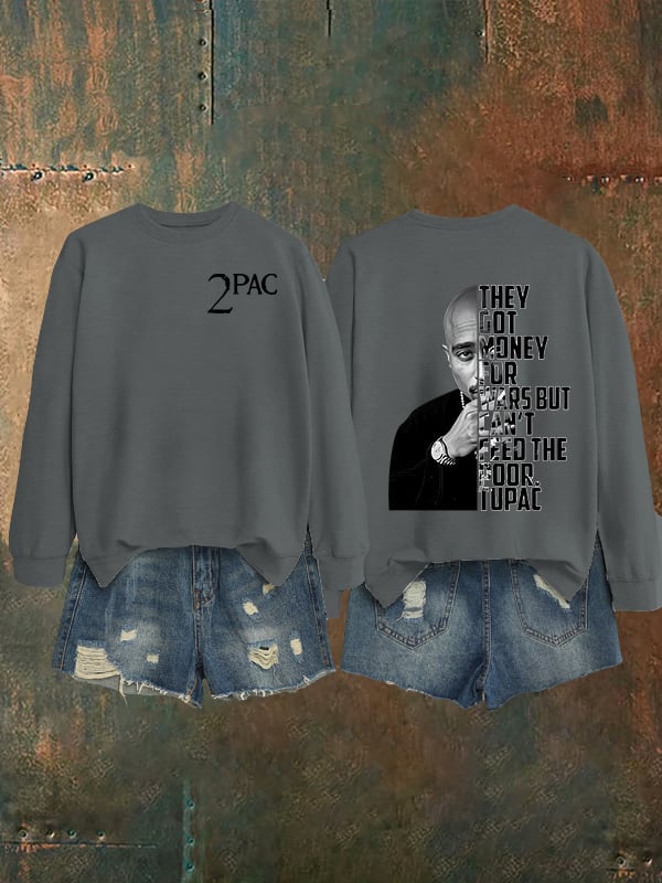 🔥Buy 3 Get 15% Off🔥Women's 2Pac Rapper Print Sweatshirt