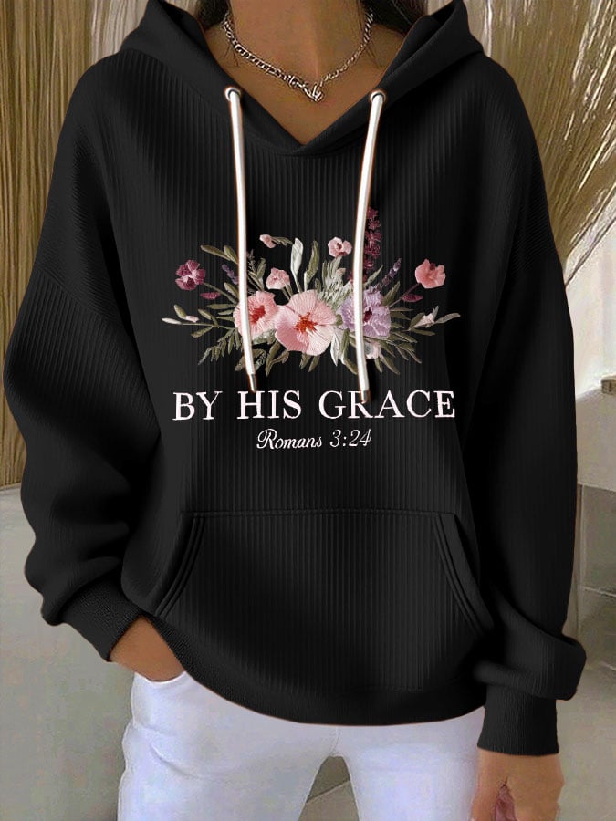 Women's Faith Print Casual Hoodie