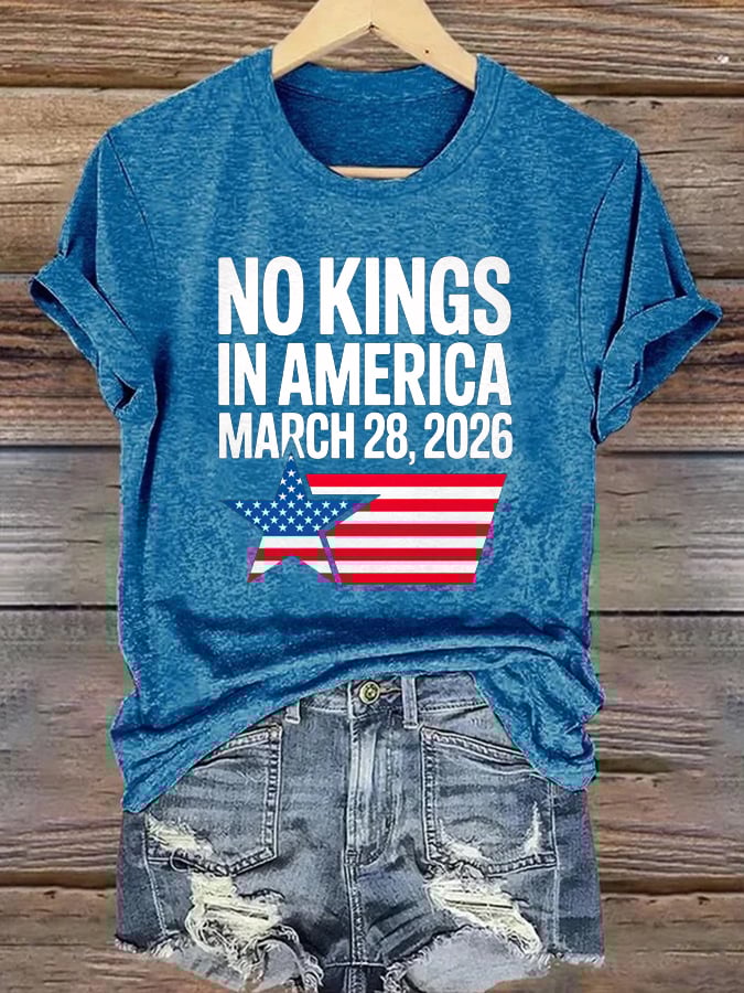 🔥Buy 3 Get 15% Off🔥Women's No Kings Day March 28 2026 Print T-Shirt