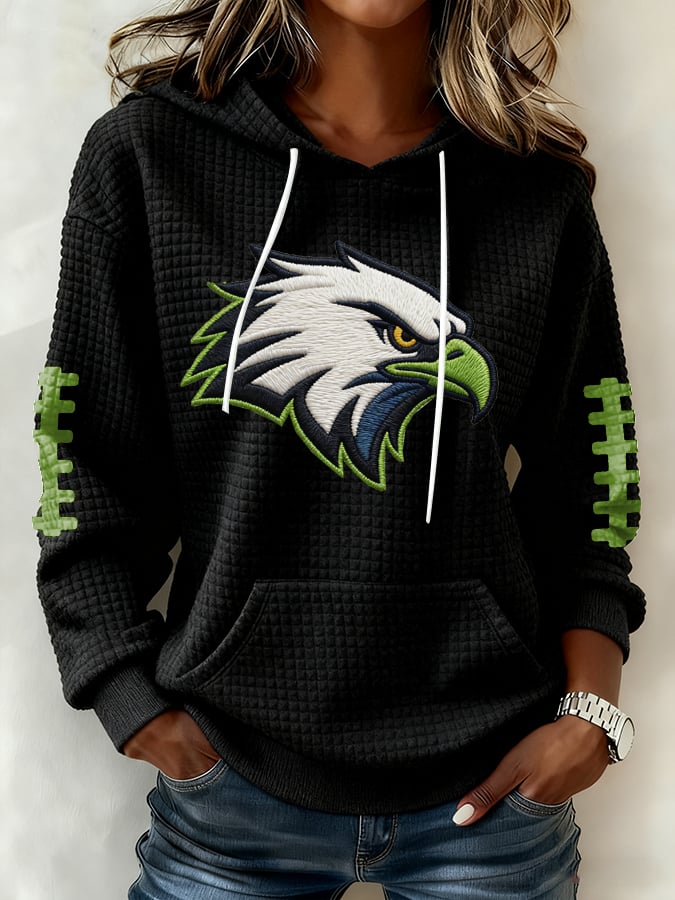 Women's Football Print Hoodie Sweatshirt