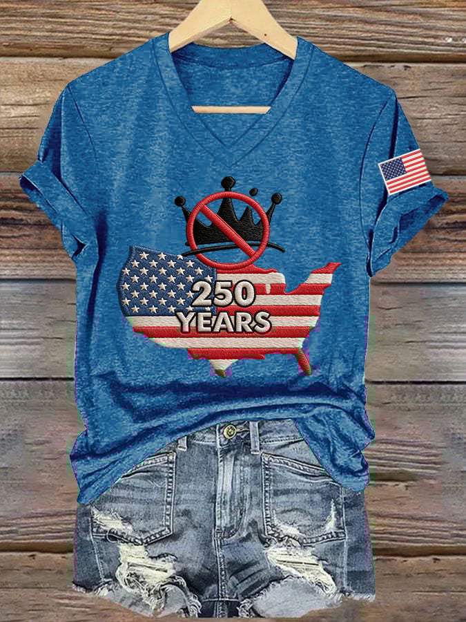 🔥Buy 3 Get 15% Off🔥Women's No Kings In America Print V Neck T-shirt