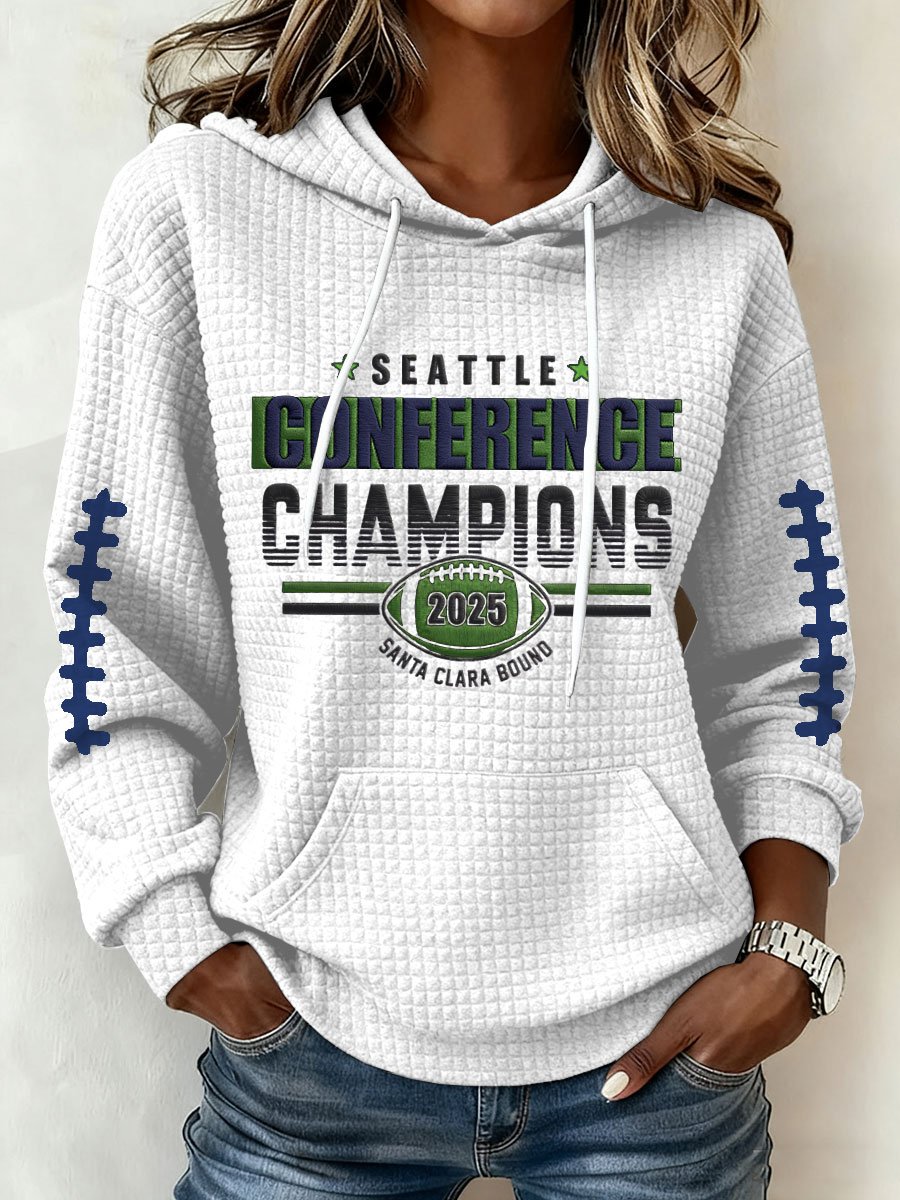 Women's Football Print Hoodie Sweatshirt
