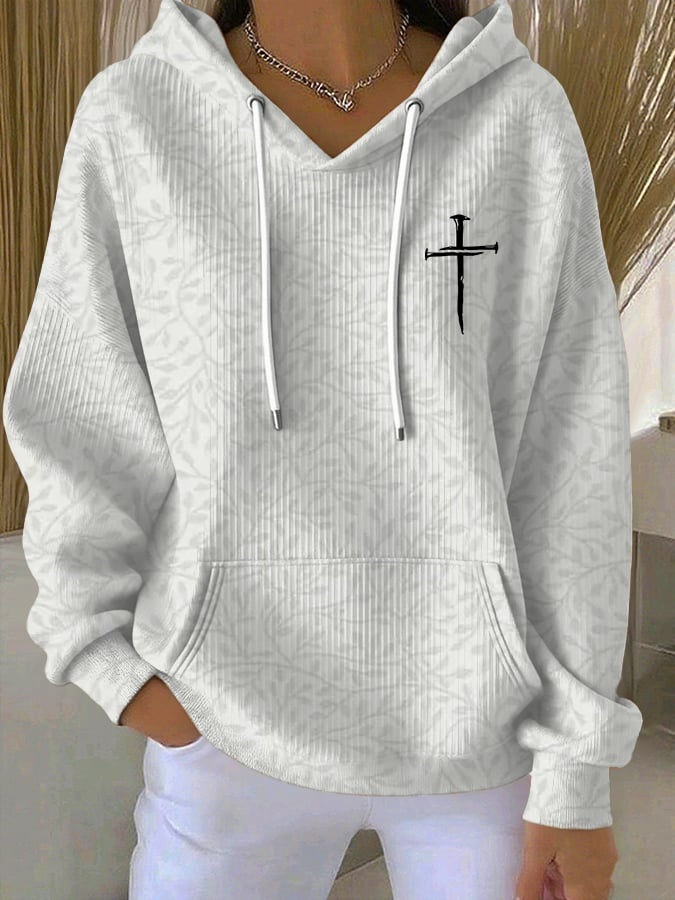Women's Faith Cross Print Hoodie