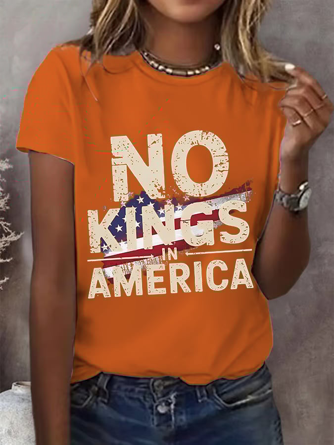 🔥Buy 3 Get 15% Off🔥Women's America has No Kings Printed Casual T-Shirt
