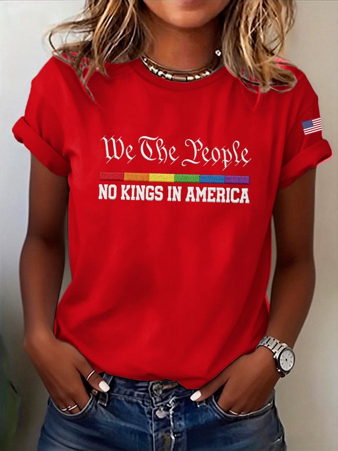 🔥Buy 3 Get 15% Off🔥Women's NO KINGS IN AMERICA Print T-Shirt