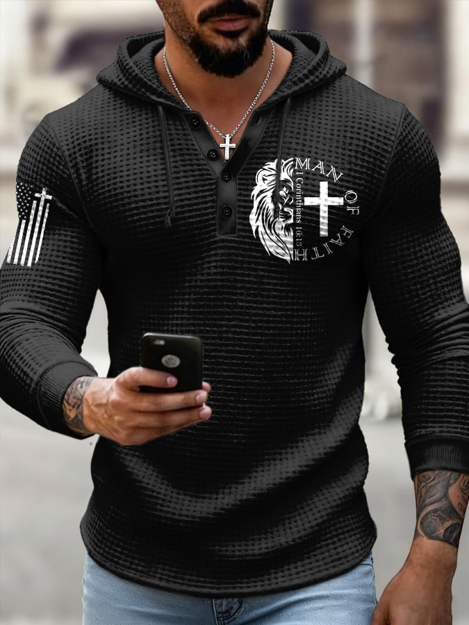 Men's Casual Christian Faith Print Top