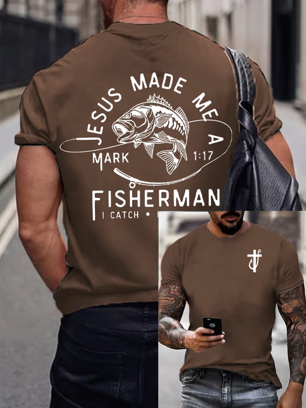 Men'S fishing Casual Faith Short-Sleeved T-Shirt