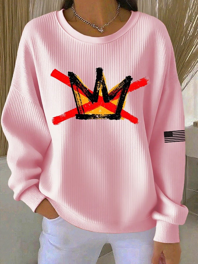 🔥Buy 3 Get 15% Off🔥Women's No Kings Printed Casual Sweatshirt