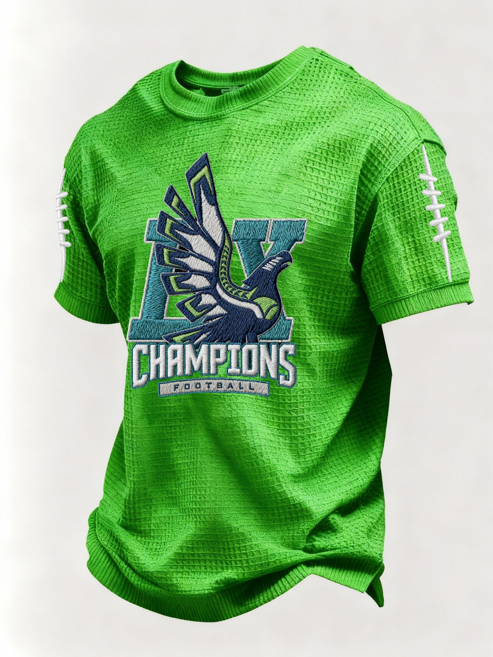 Men’s Football Graphic Waffle Knit Short Sleeve Crewneck T-Shirt