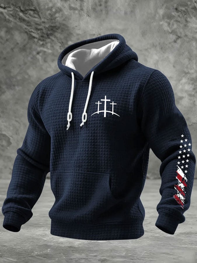 Men's Faith Print Checkered Hoodie