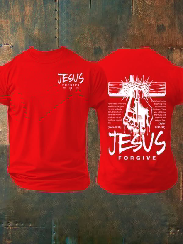 Men's Jesus Loves You Chirtsian printing T-Shirt