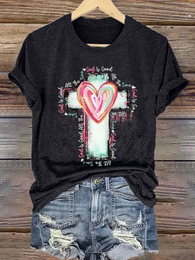 Women'S Casual Faith(God Is Good All The Time) T-Shirt