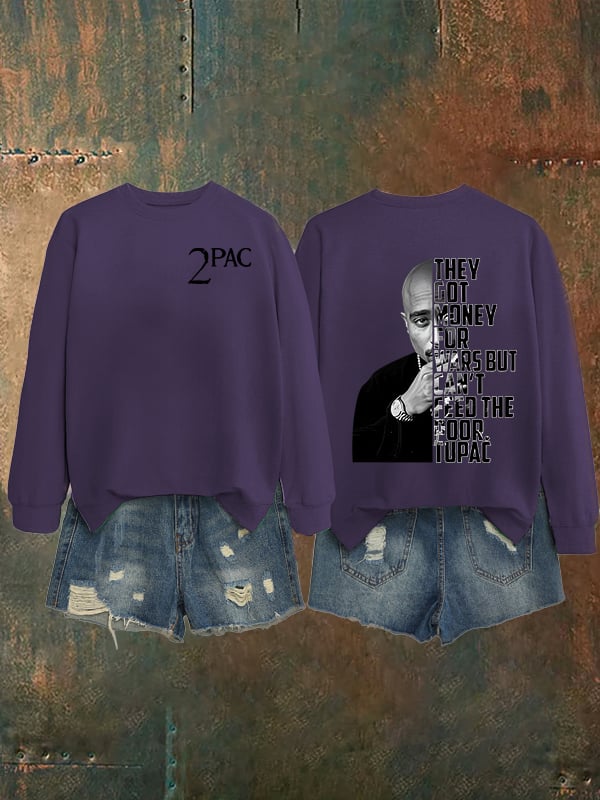 🔥Buy 3 Get 15% Off🔥Women's 2Pac Rapper Print Sweatshirt