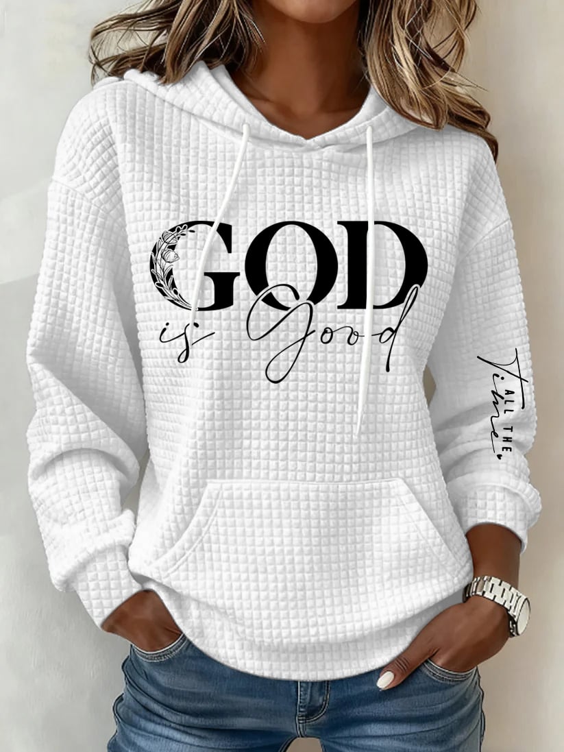 Women's Retro God Is Good Faith Printed Sweatshirt