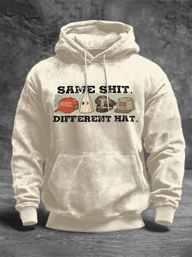 🔥Buy 3 Get 15% Off🔥Men'S Retro Same Shit Different Hat Print Casual Hoodie