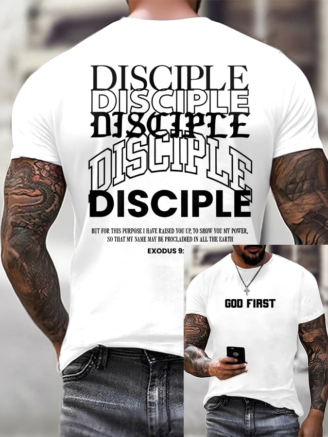 Men'S Casual Disciple Print T-Shirt