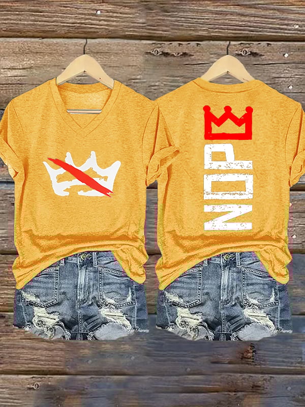 🔥Buy 3 Get 15% Off🔥Women's Nope, No Kings In America Print T-shirt