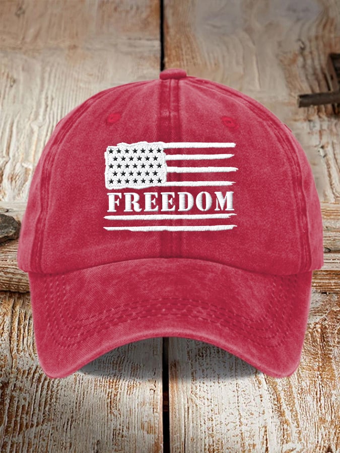 Unisex Freedom American Flag Print Baseball Cap