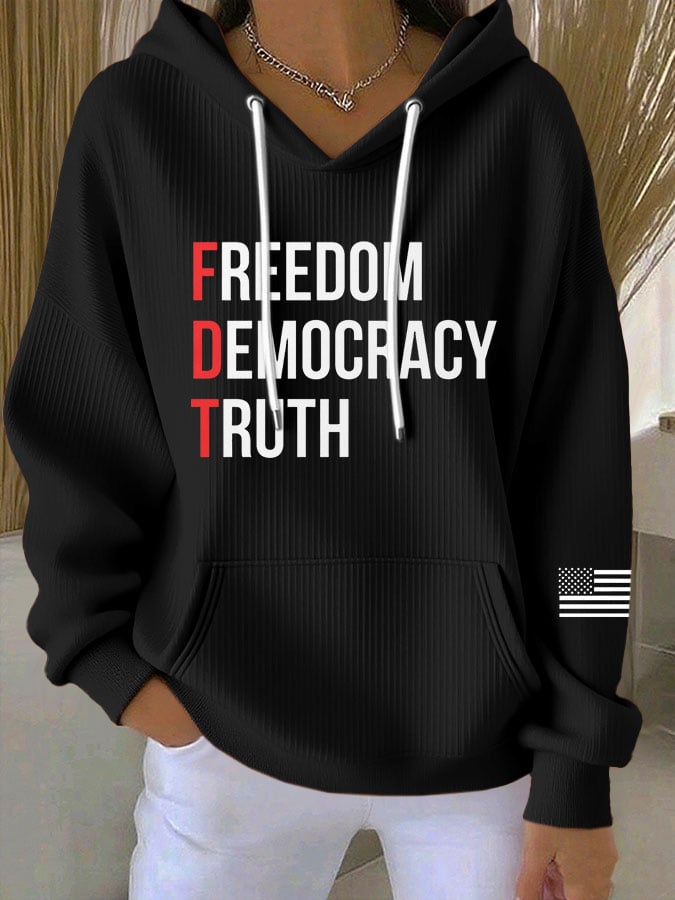 🔥Buy 3 Get 15% Off🔥Women's Casual FDT Freedom Democracy Truth Hoodie