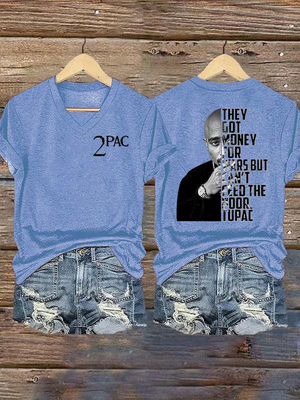 🔥Buy 3 Get 15% Off🔥Women's 2Pac Rapper Print T-Shirt