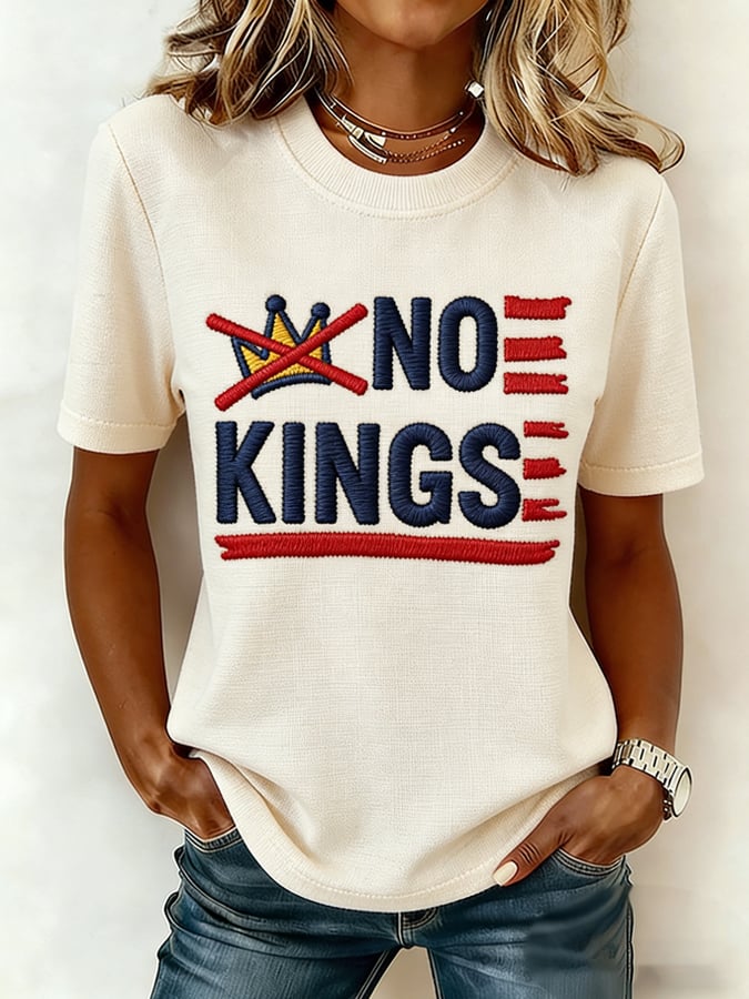 🔥Buy 3 Get 15% Off🔥Women's No King Print Retro Short-Sleeve T-Shirt