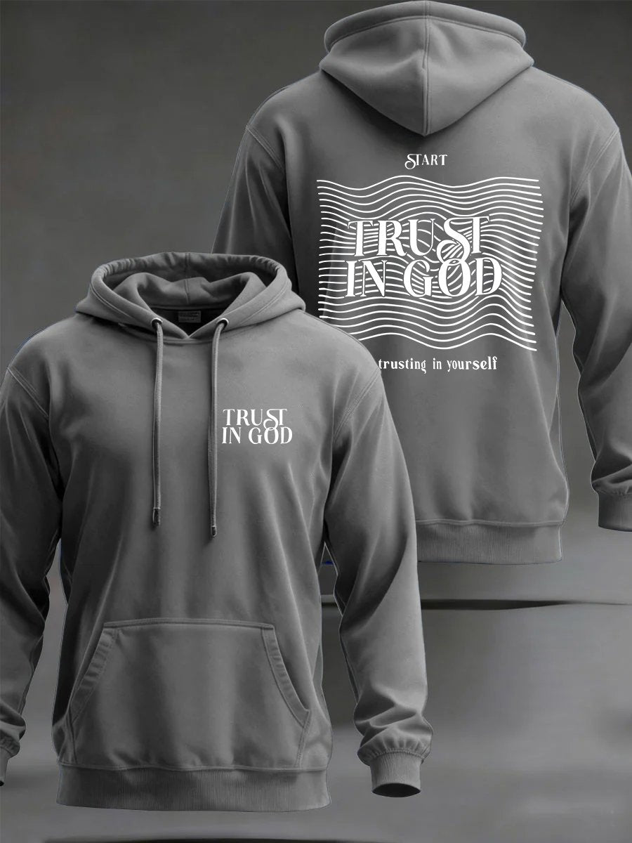 Men'S "Trust In God, Not In Yourself" Faith Print Hooded Sweatshirt