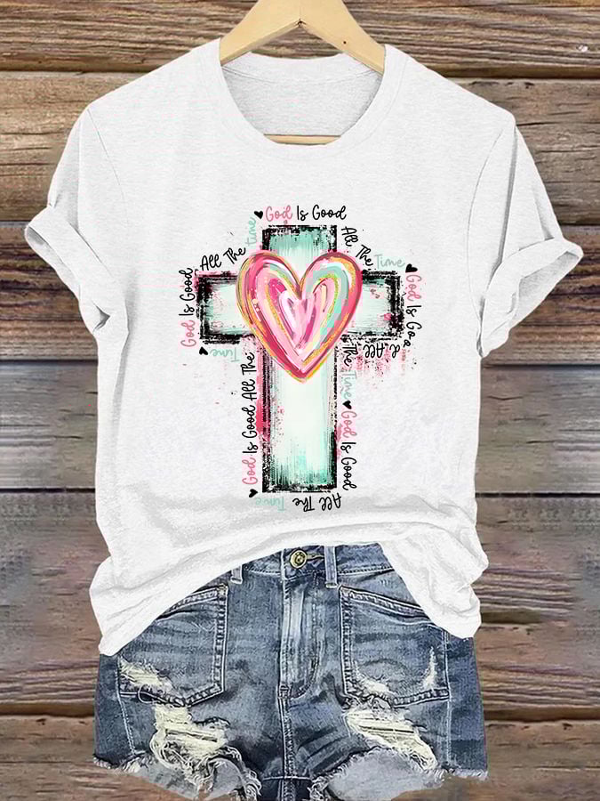 Women'S Casual Faith(God Is Good All The Time) T-Shirt