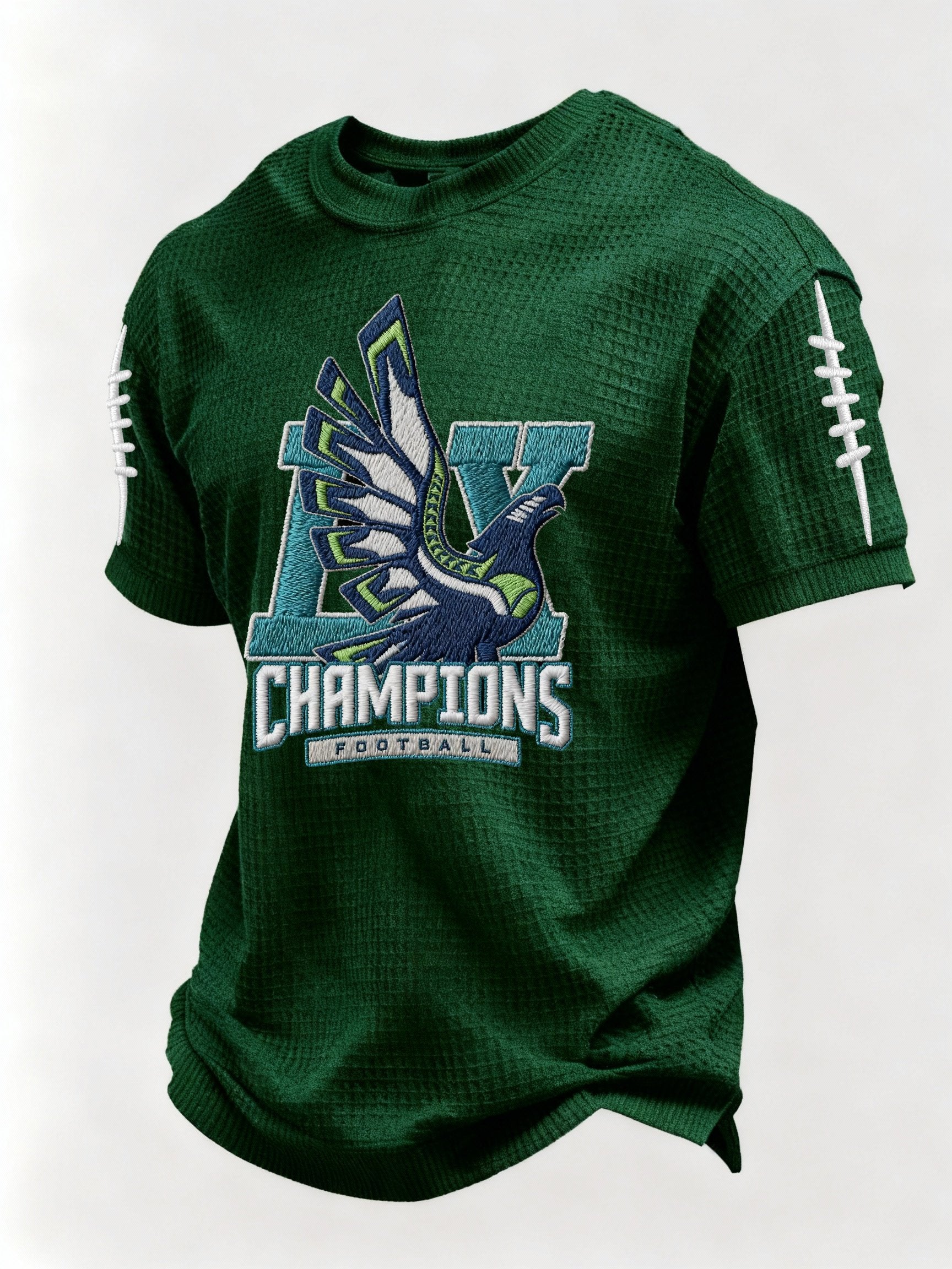 Men’s Football Graphic Waffle Knit Short Sleeve Crewneck T-Shirt