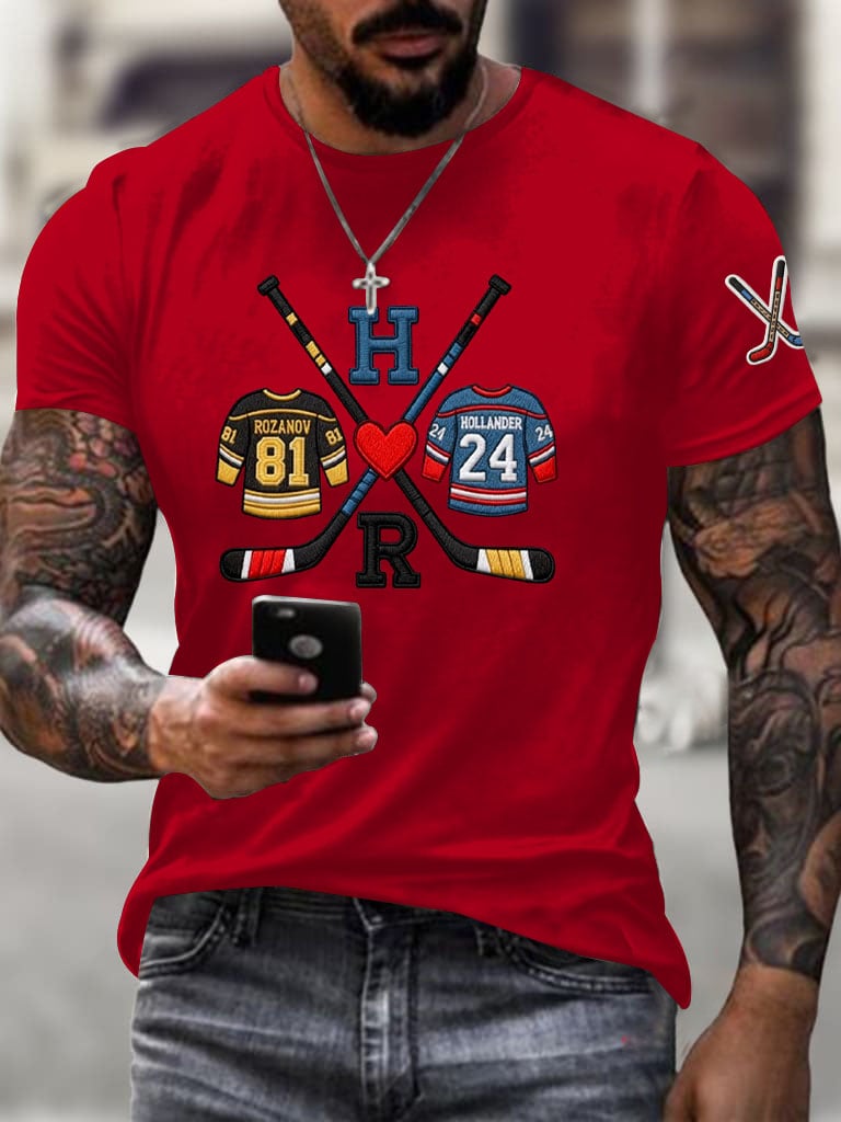 Men's Hockey Romance Print T-Shirt