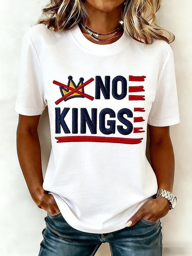 🔥Buy 3 Get 15% Off🔥Women's No King Print Retro Short-Sleeve T-Shirt