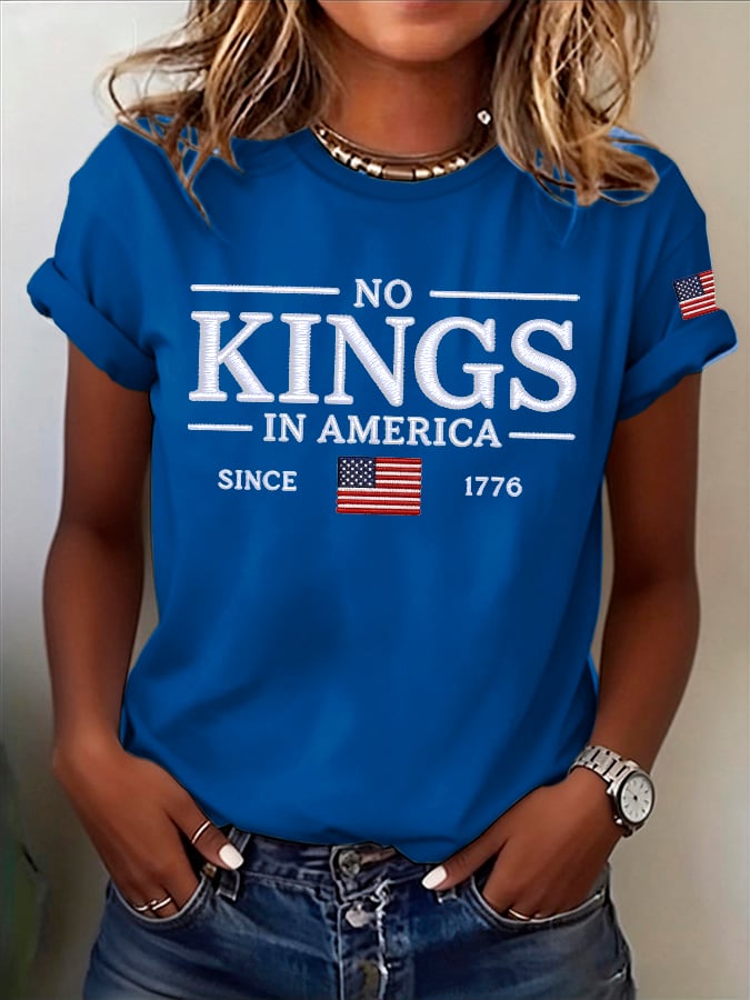 🔥Buy 3 Get 15% Off🔥Women's No Kings Print T-Shirt