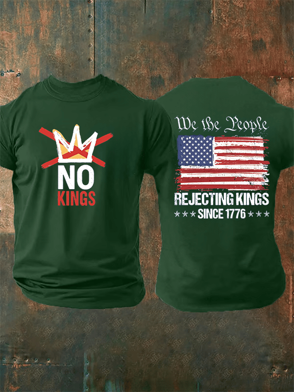 🔥Buy 3 Get 15% Off🔥Men's No Kings, Rejecting Kings Since 1776, We The People T-Shirt