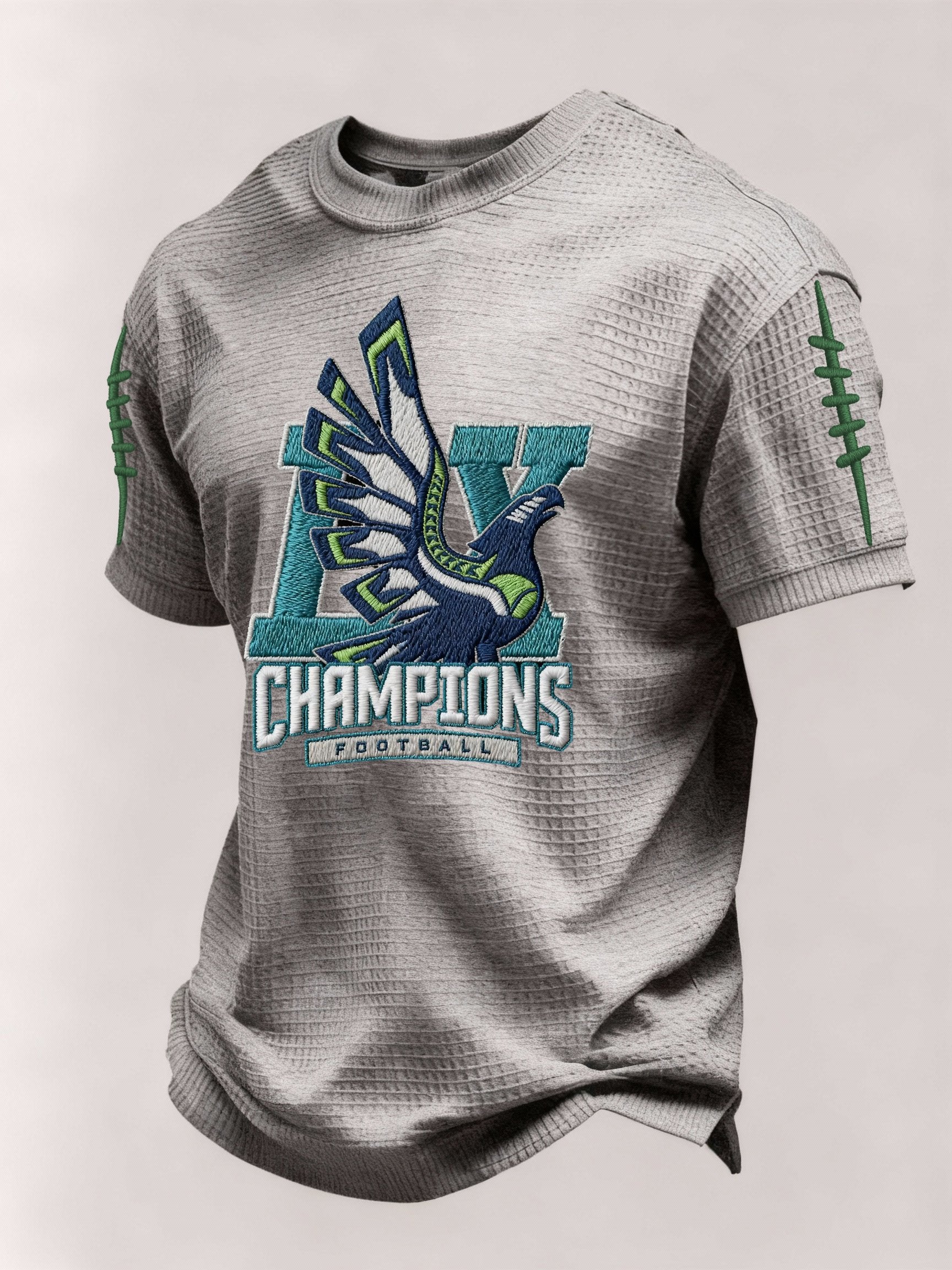 Men’s Football Graphic Waffle Knit Short Sleeve Crewneck T-Shirt