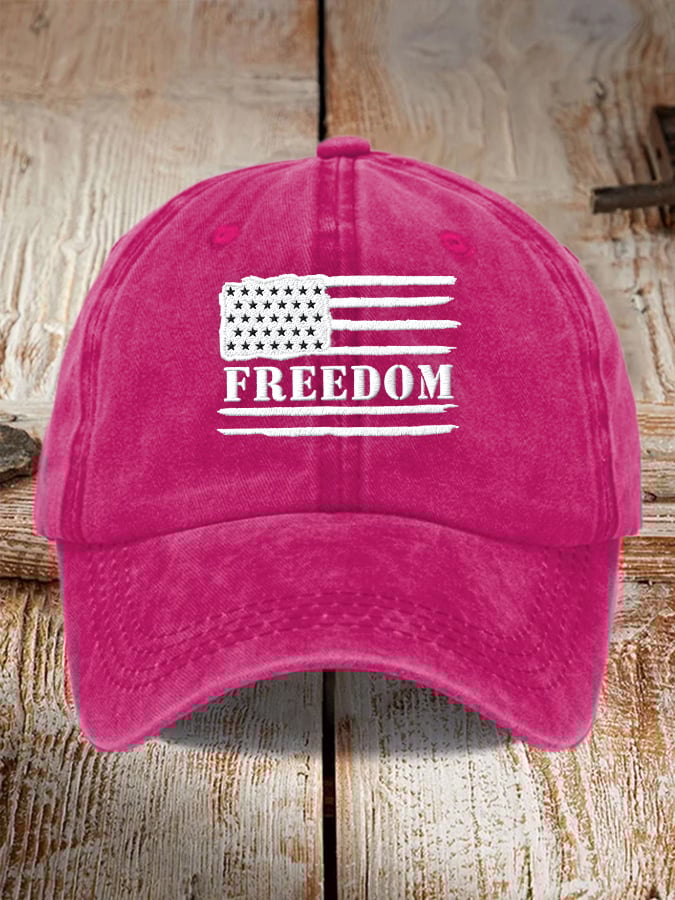Unisex Freedom American Flag Print Baseball Cap