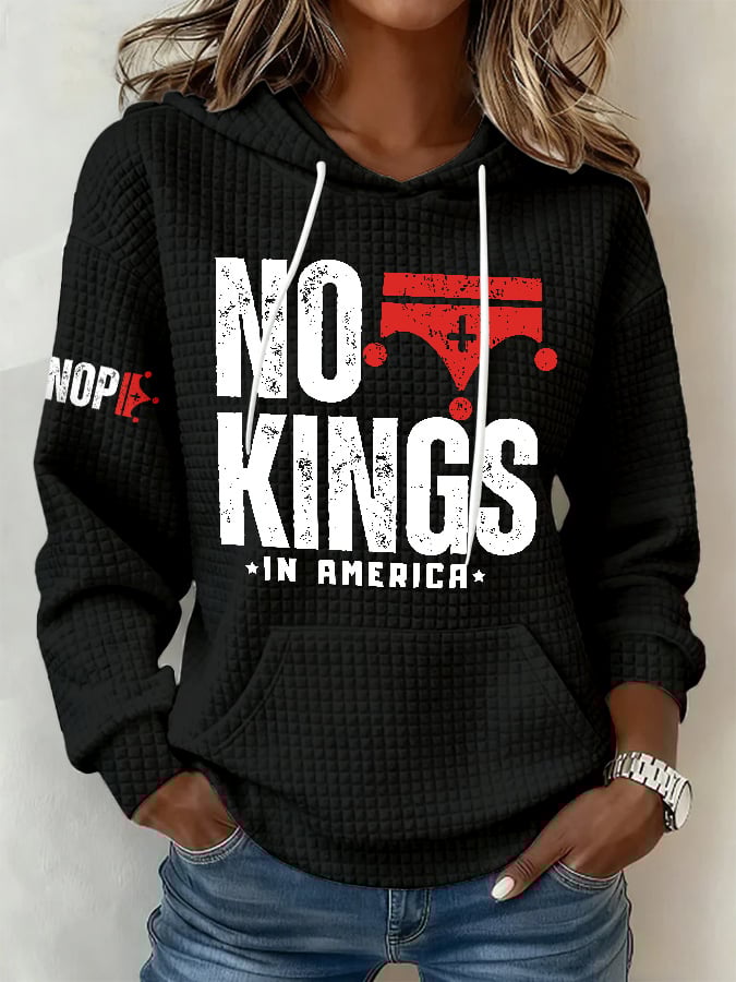 🔥Buy 3 Get 15% Off🔥Retro No Kings In America Print Hoodie