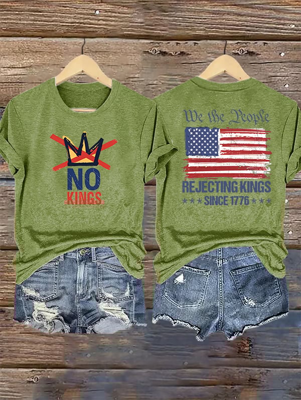 🔥Buy 3 Get 15% Off🔥Women's No Kings, Rejecting Kings Since 1776, We The People T-Shirt