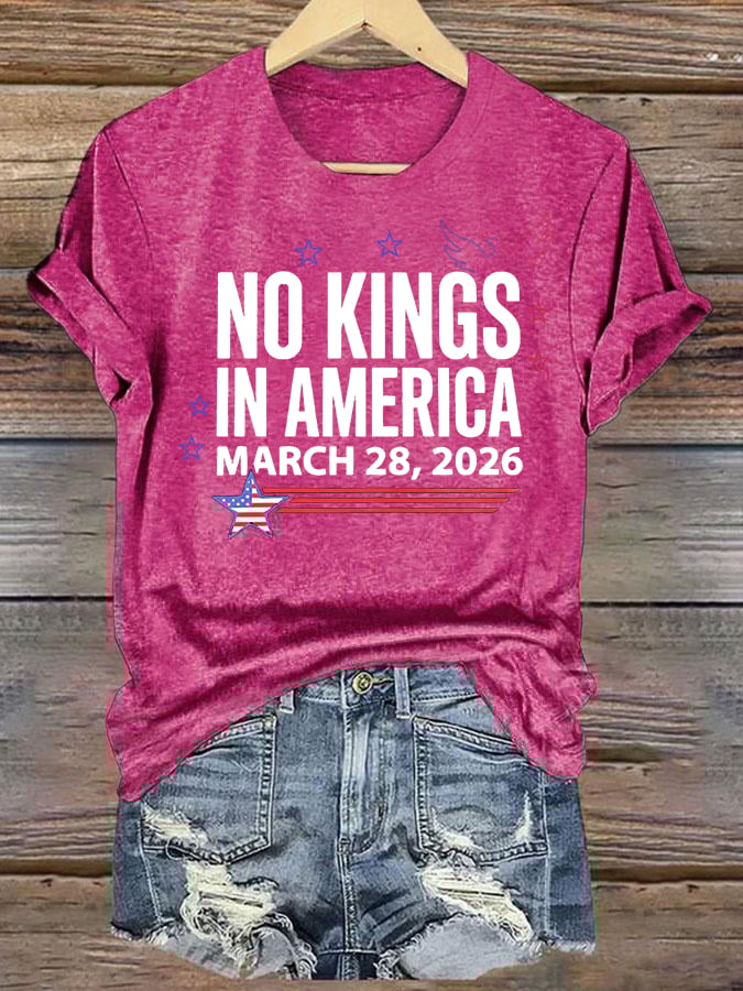 🔥Buy 3 Get 15% Off🔥Women's NO KINGS IN AMERICA Print T-Shirt