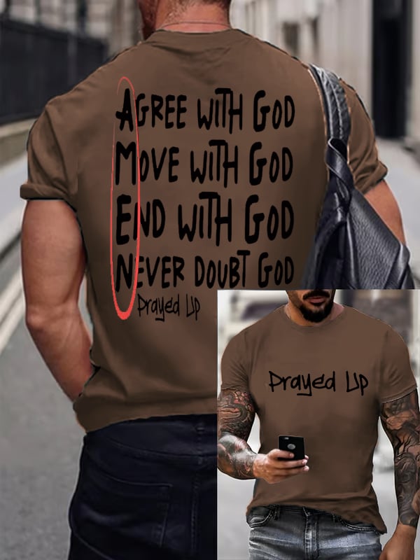 Men'S Casual "I Have Prayed And Been Ready To Face Anything" Faith Short Sleeve T-Shirt