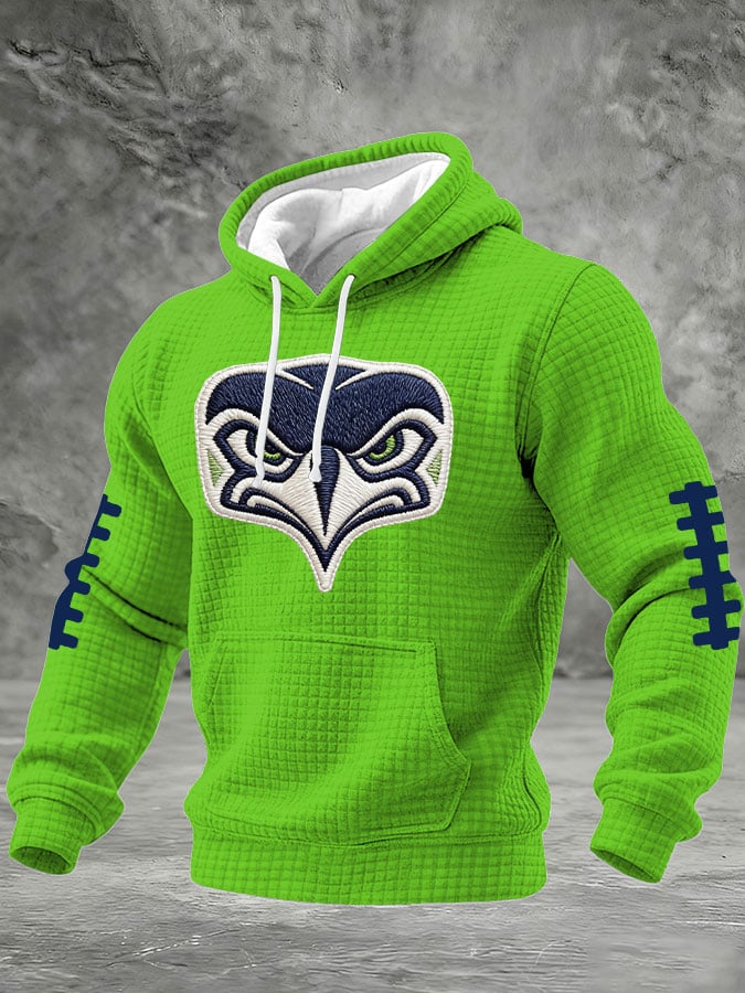 Men's Football Print Hooded Sweatshirt