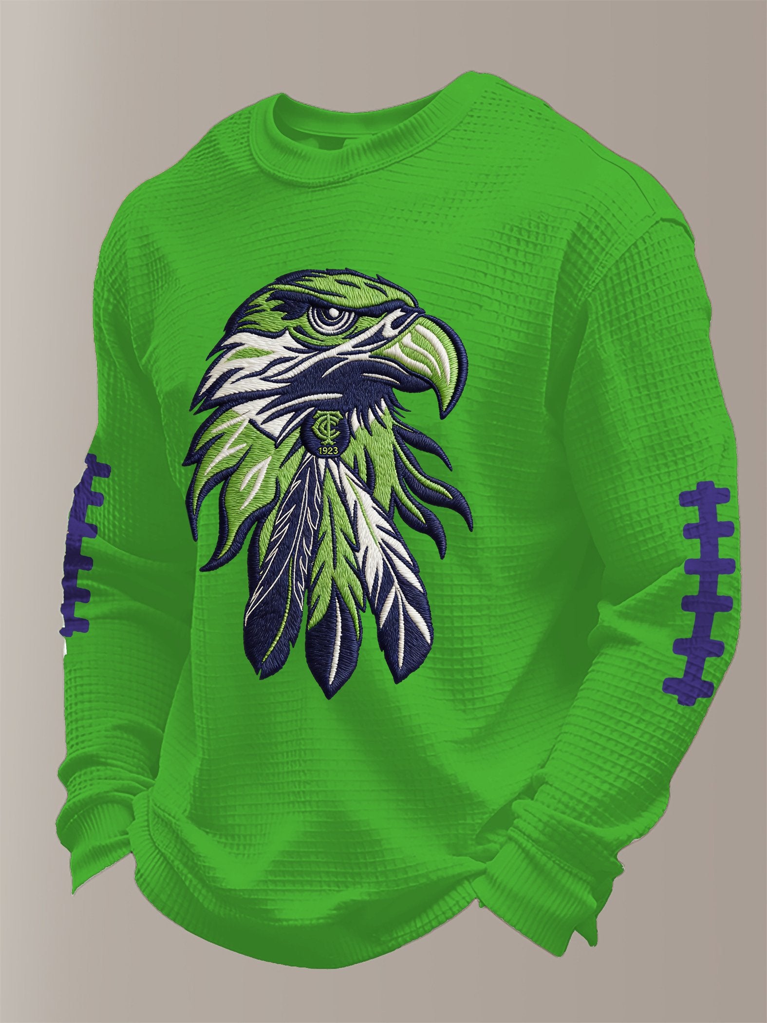 Men's Football Waffle Fabric Long-sleeved T-shirt